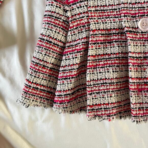 Rebecca Taylor Striped Tweed Double Breasted Blazer Jacket Wmns 10 Career Office - Picture 7 of 14